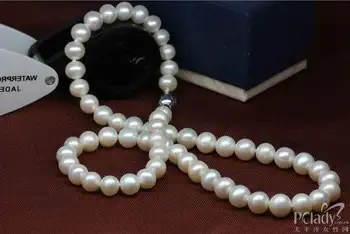 

classic round south sea 9-10mm south sea round white pearl necklace18"