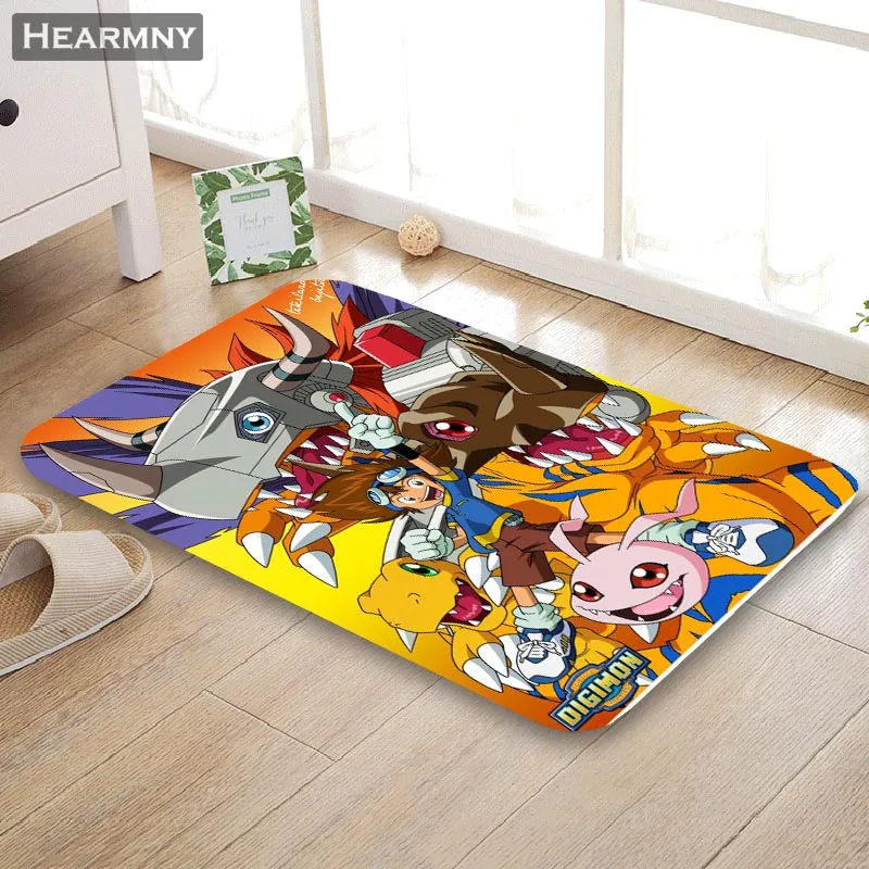 HEARMNY Новое поступление Коврик для двери Digimon Аниме Коврик для дома машина сделанная Противоскользящий Коврик Гостиная/Прихожая коврик для ванной для детей подарок