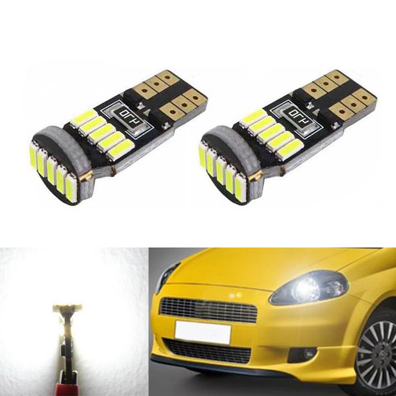 

2x Canbus Car 4014 SMD T10 LED W5W Projector Lens Auto Light Bulbs for FIAT 500 Punto Stilo Palio Freemont Bravo Ducato Doblo