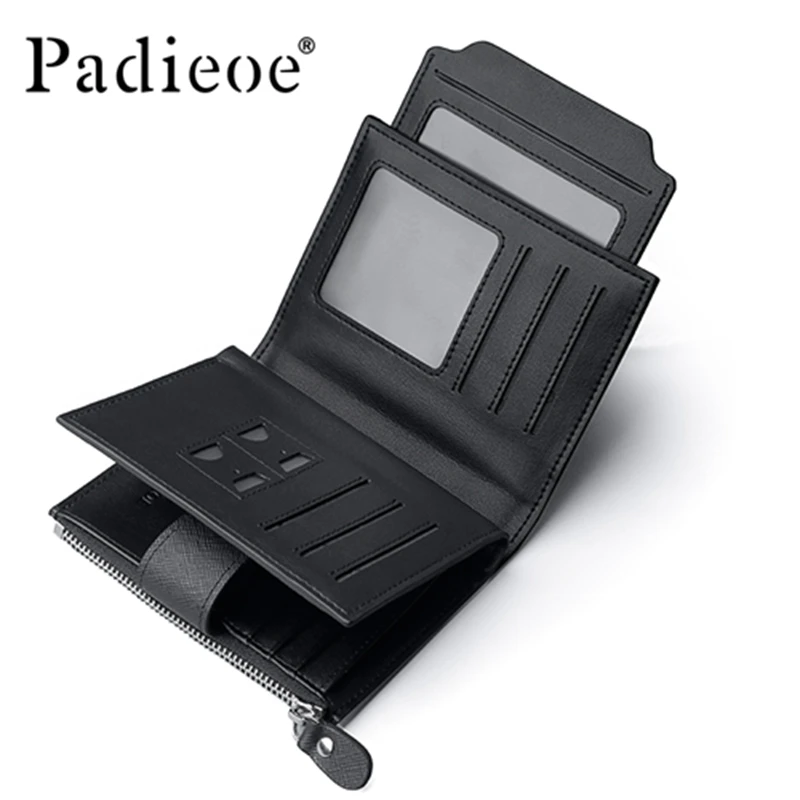 Мужской кожаный кошелек Padieoe на молнии с карманом для монет|wallet with|wallet with coin pocketmen