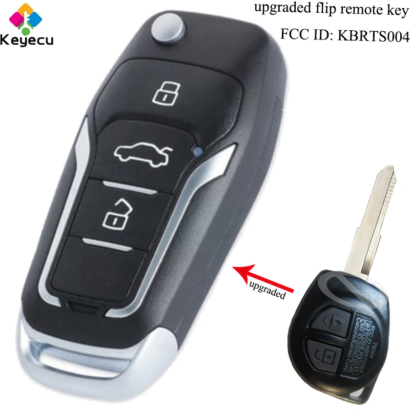 

KEYECU Upgraded Flip Remote Car Key - 3 Buttons & 315MHz & ID46 Chip - FOB for SUZUKI SWIFT SX4 ALTO VITARA IGNIS JIMNY KBRTS004