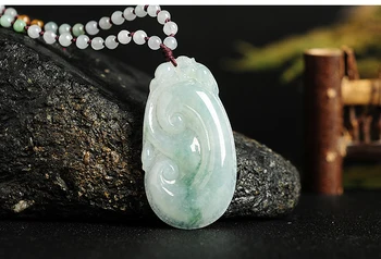 

Burmese yu ice species light green floating flower Ruyi yu pendant Genuine A cargo yu pendant Necklace certificate