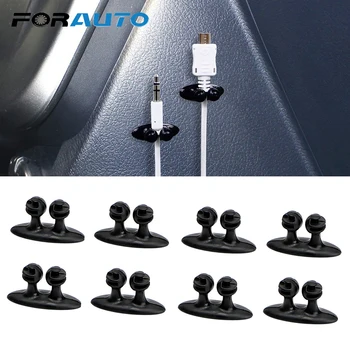 

FORAUTO 8Pcs/Set Car Wire Holder Tie Fixer Cable Organizer Auto Charger Line Clasp Clamp for Headphone USB Cable Self-adhesive