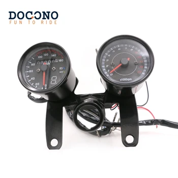 

Motorcycle Black LED Tachometer Km/h Speedometer Odometer Gauge W/Bracket Bobber Chopper Bobber Cafe Racer Old School