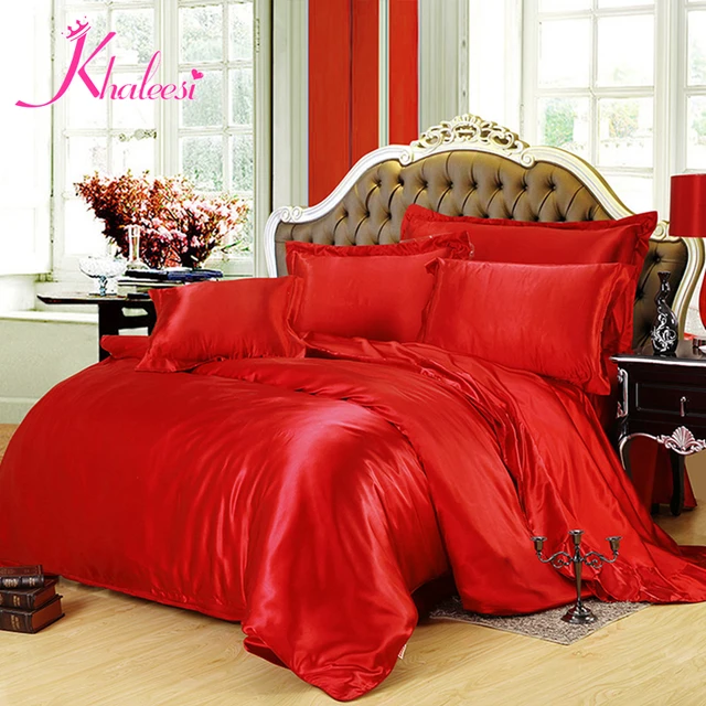 New arrival Luxury 4pcs silk bedding set linen bedclothes bed sheet