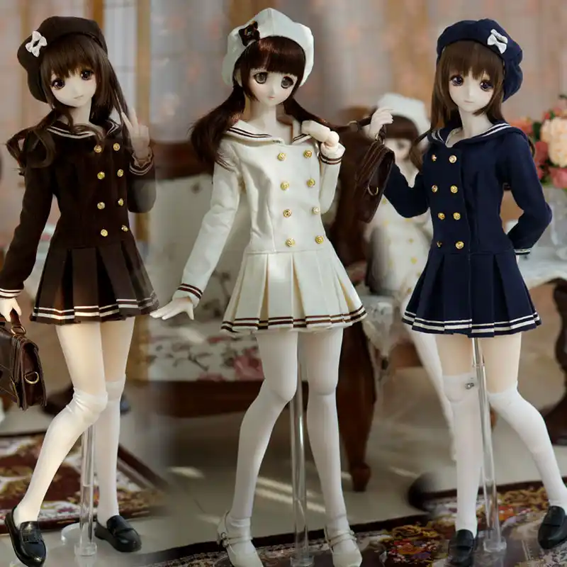 エージェント 新しい秋冬布セーラー服制服コートスーツ1 3 Dd L Ddm Bjd人形服 Dolls Accessories Aliexpress