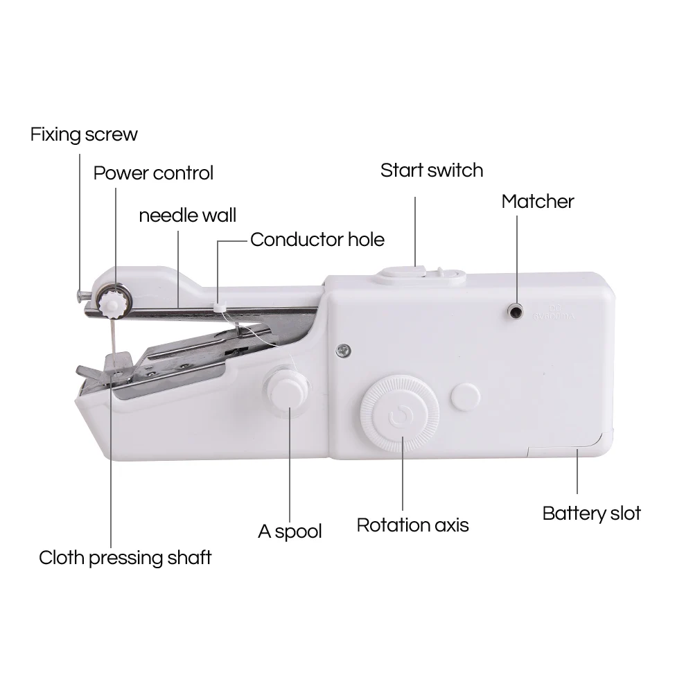 Anpro Ручной мини швейная машина портативный бытовой беспроводной электрический инструмент для вышивания для быстрого ремонта DIY дома путешествия строчка