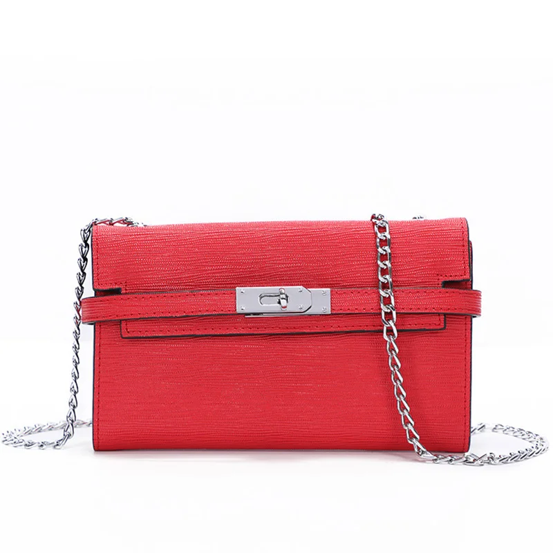 

Hot Sale Genuine Leather Women Messenger Chain Bag Lady Clutch Standard Wallets Female Card Holders Long Purse Carteira Feminina