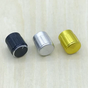 

10PCS 6mm Shaft Hole Diameter Rotary Switch Knob Control Cap Black 15mm x 17mm