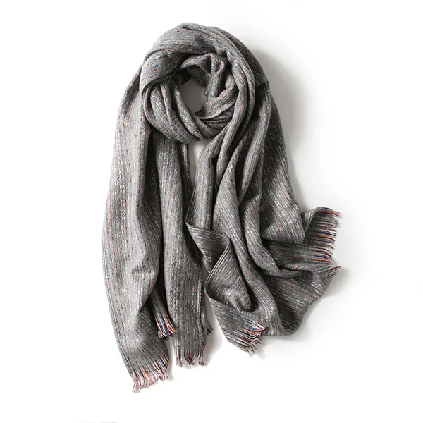 Стиль толстые модные мягкие теплые женские цветные клетчатые зимние длинные женские кашемировые шарфы - Цвет: grey