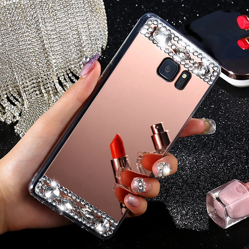 Bling Diamond Stone Glitter Mirror Case For Samsung Galaxy Note 10 Plus 9 8 Note8 Note5 Cover Shell Coque Capa |