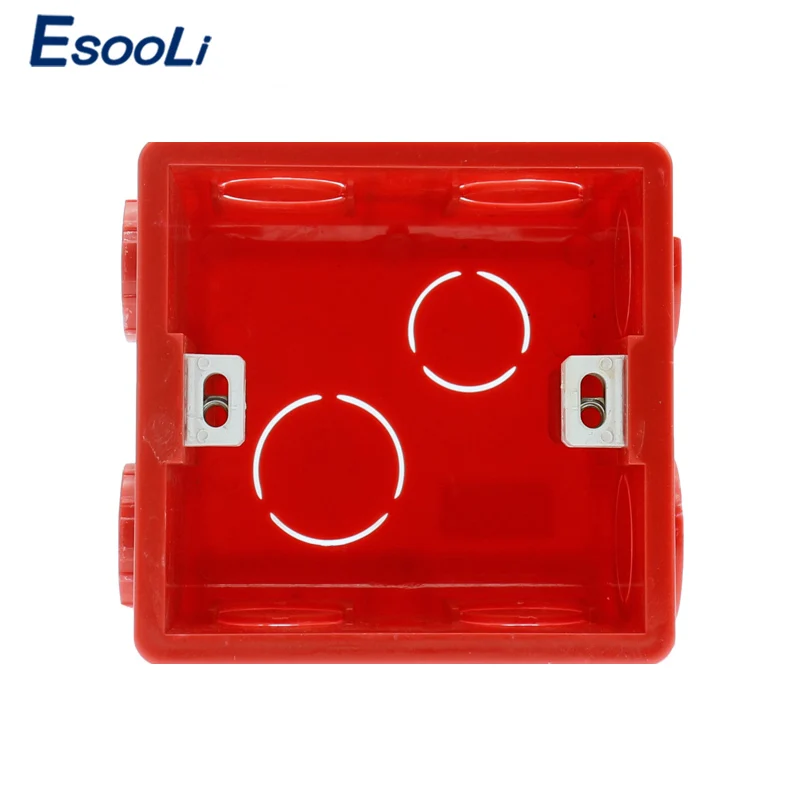 EsooLi 3 цвета регулируемая Монтажная коробка внутренняя кассета 86 мм* 83 мм* 50 мм для 86 Тип сенсорный выключатель и гнездо проводки задняя коробка