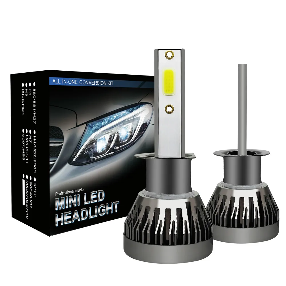 

2Pcs Mini H1 H4 H7 LED Bulb H11 HB3 9005 HB4 9006 LED Car Headlight Bulb 9000LM/set 36W 6000K White Car Lights 12V 24V Auto Lamp