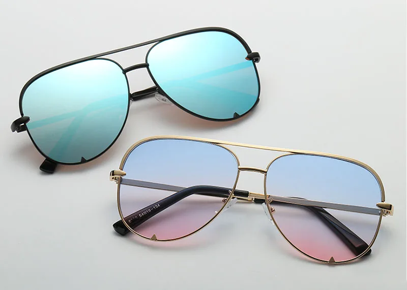 Шауна негабаритный Модные женские розовые пилотные солнцезащитные очки Брендовые Дизайнерские мужские синие зеркальные линзы очки UV400
