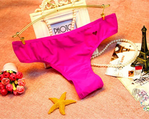 Микро Бикини, Женский купальник в форме сердца, полый купальный костюм, сплошной цвет, стринги, низ, купальник, сексуальная пляжная одежда для плавания - Цвет: RoseRed