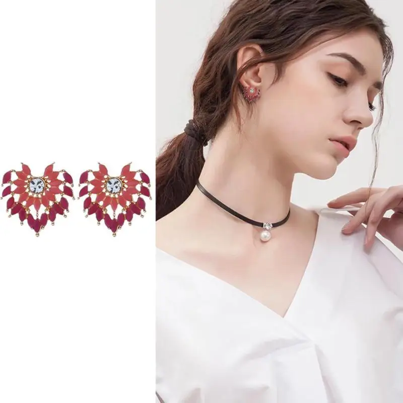 

Vintage Women Sunflower Ear Stud Rhinestone Earrings Jewelry Gift Earrings