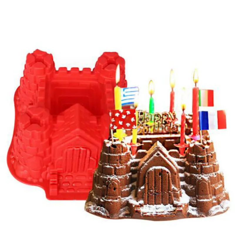 big castle chocolate christmas silicone cake mold bakeware set silicone