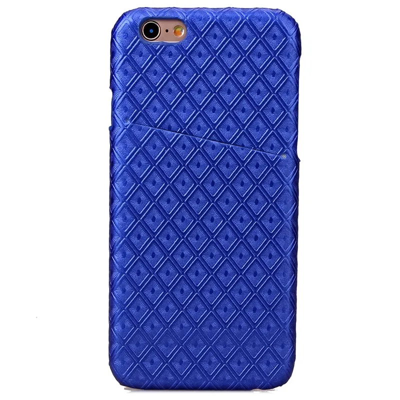 Ultra-thin Luxury Smart Card Grid Royal Bump Men Lady Diamond Business Noble PU Leather PC Back Cover Card Slot Case For Apple iPhone 6 6S  (8)