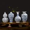 Blue and White Porcelain Vases Interlocking Lotus Design Flower Ceramic Vase Handmade Home Decoration Jingdezhen Flower Vases 4