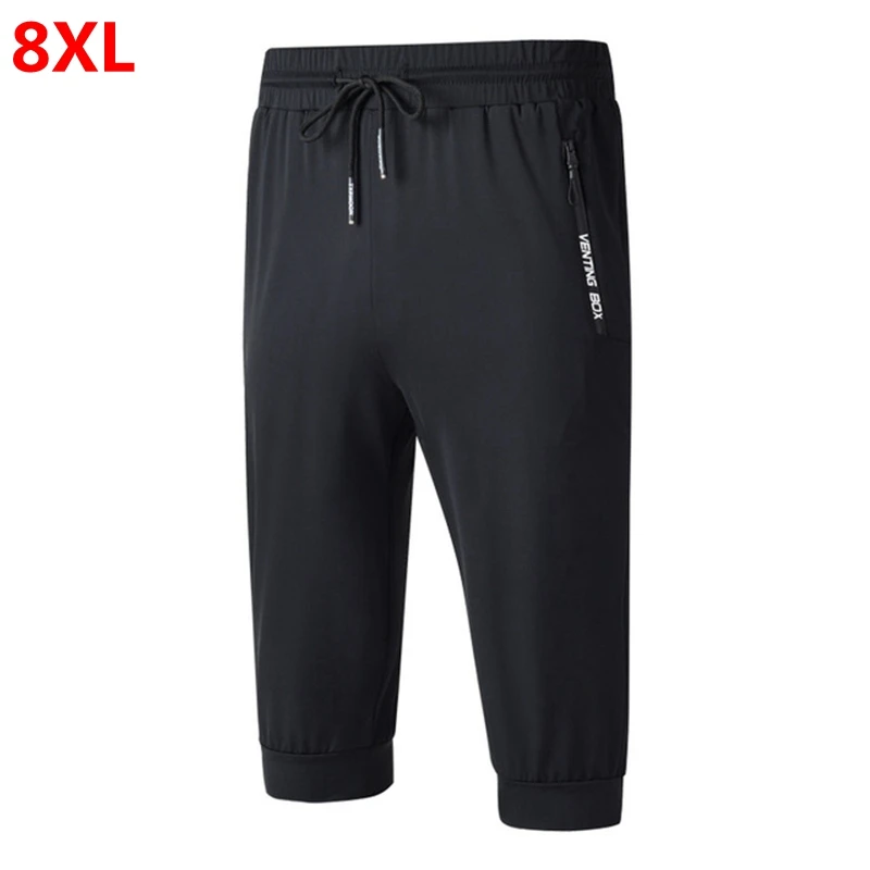 Тонкие летние укороченные шорты большого размера 8XL 7XL повседневные шорты быстросохнущие шорты эластичные бриджи