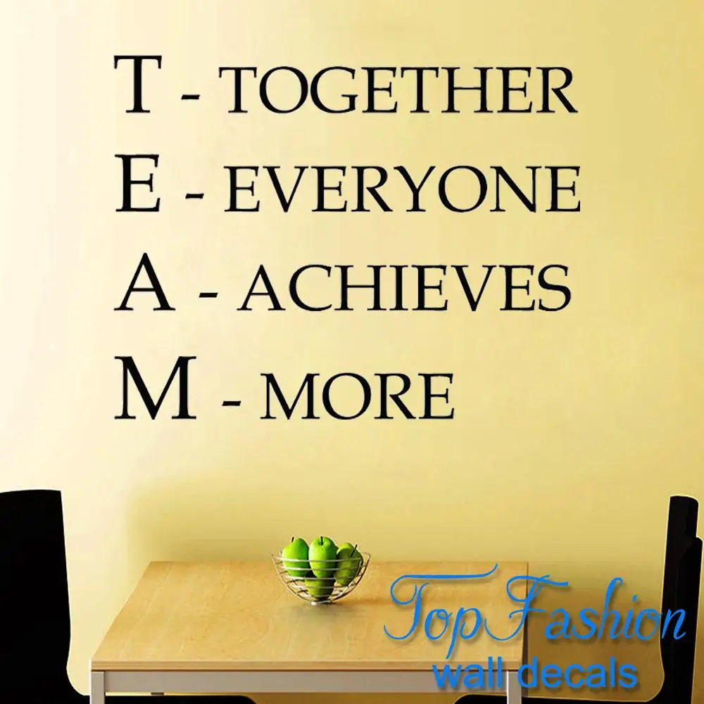 Team Motivational Quote Office Wall Sticker Together Everyone Team Motivational Quote Office Wall Sticker Together Everyone Achieves More Inspirational Vinyl Decal Art Decor In Stickers From Home
