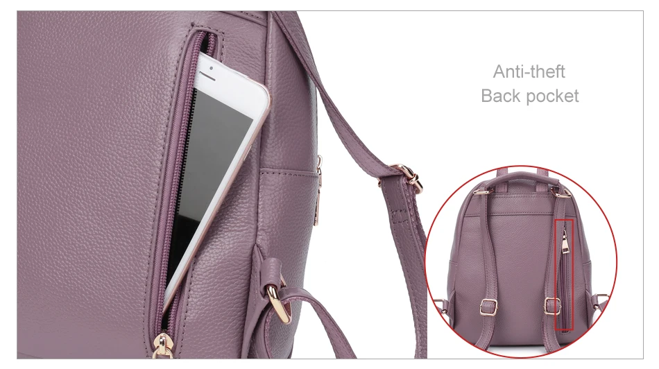 women backpack genuine leather