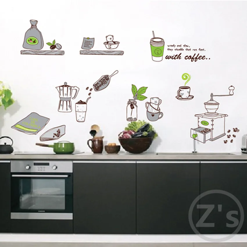 Zs Sticker cooking tools coffee kitchen decor cooked wall sticker home decoration adhesives mural dining room removable vinyl Zs Sticker cooking tools coffee kitchen decor cooked wall sticker home decoration adhesives mural dining room removable vinyl