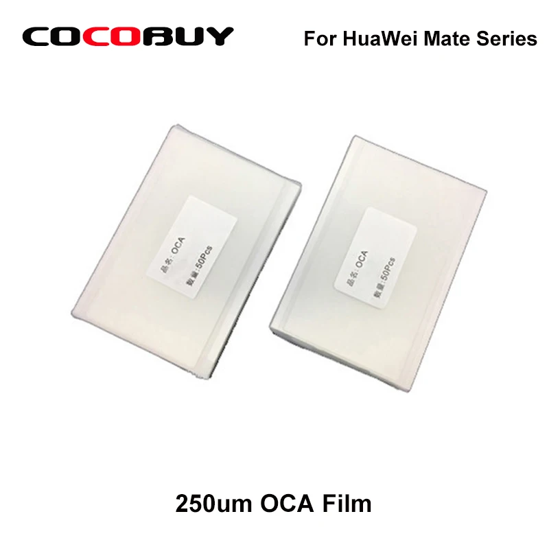 

50Pcs OCA Gule Film Optical Clear Adhesive Sticker for Huawei Mate7/Mate 8 MATE 9/10 Mate 20 Pro Mate 9 Pro