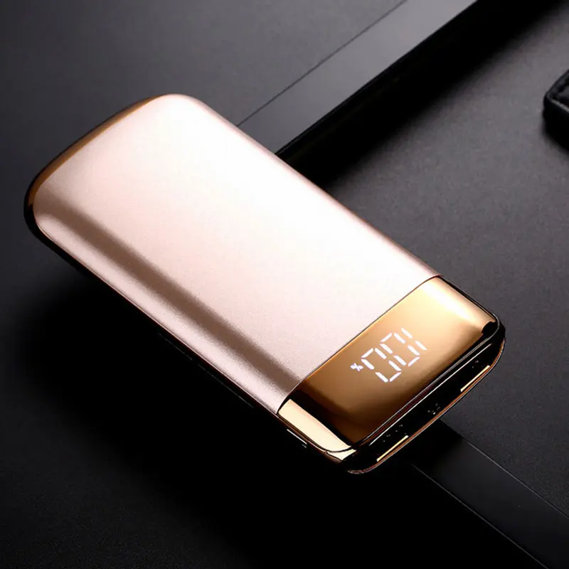 20000 мАч портативное Внешнее зарядное устройство с двойным USB светодиодным цифровым портативное зарядное устройство с дисплеем для iPhone samsung Xiaomi Phone power Bank - Цвет: Золотой