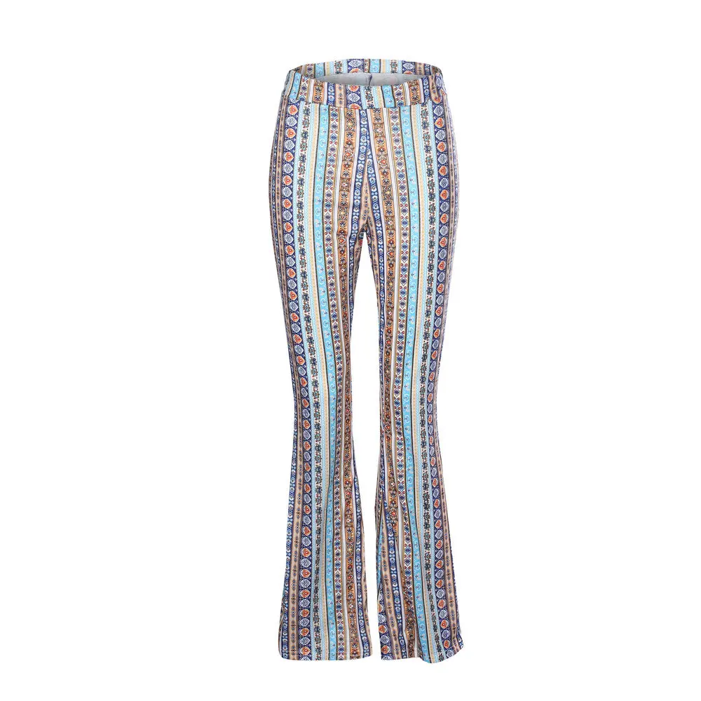 Женские расклешенные брюки Boho винтажные мягкие Стрейчевые с высокой эластичной