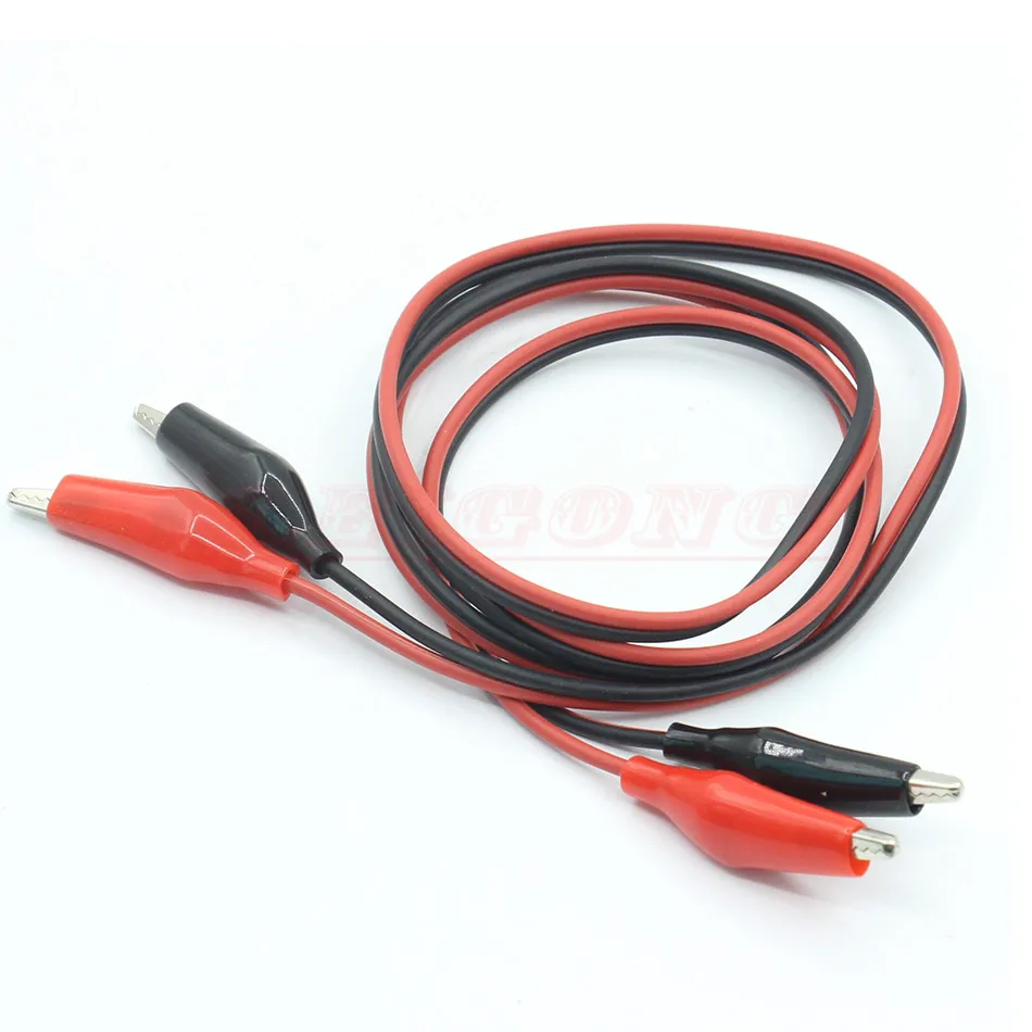 

4Pcs 2 pair 100cm length double-ended alligator clips jumper wire mini test clips DIY test cable test folder test hook clip