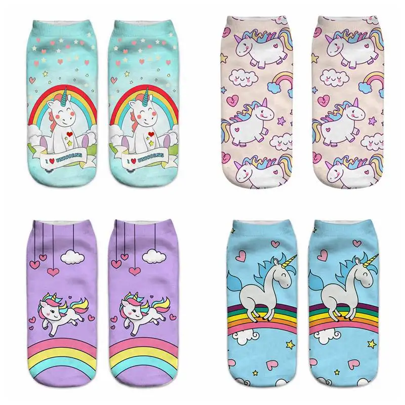 

Harajuku Cute Unicorn Socks Women Funny 3D Print Socks For Pregnant Maternity Sokken Winter Autumn Spring