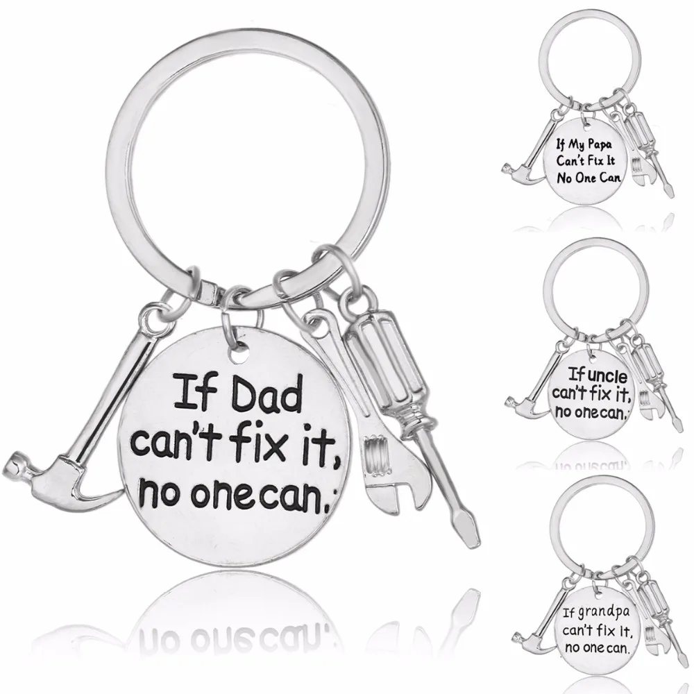 

If Dad Uncle Grandpa Papa Can't Fix it,No One Can' Keychain Gifts For Fathers Grandfather Family Jewelry Keyring Tools Key Chain