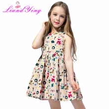 בנות קיץ שמלת תינוקת בגדי Vestidos 2018 מותג ילדים שמלות בנות תלבושות בעלי החיים פרח ילדי נסיכת בגדים