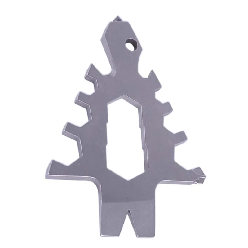 

15 In 1 Outdoor Multi-Tool Christmas Tree Shape Stainless Steel Flat Cross Head Bottle Opener Key Spanner Key Chain Tool