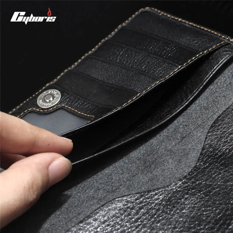 

CYBORIS below 6.0" Wallet Case for iPhone 6 6S 7 Plus Genuine Leather Cover Handbag Card Holder Phone Cases for s6 s7 s7edge