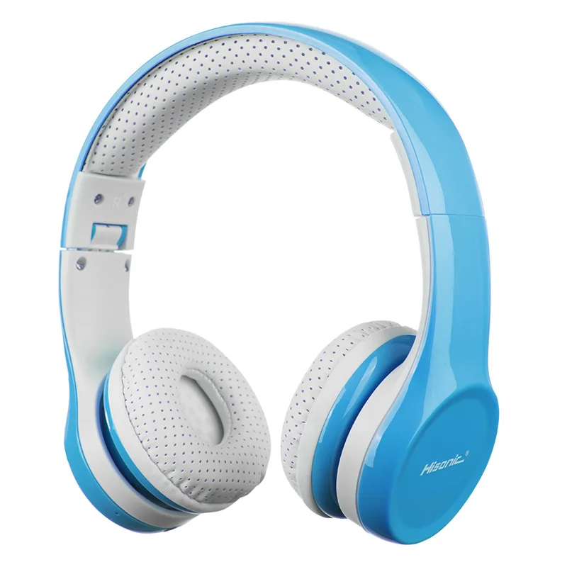 Hisonic Kids Bluetooth Headphone Wireless Noise Cancelling Protect the ear Foldable Wire Control boy girl with Microphone