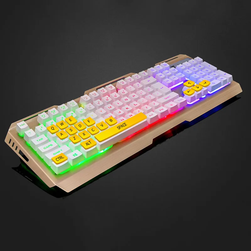 

Mechanical Gaming Keyboard Mouse Set Wired Anti-slip Breathing Light USB For Computer HSJ-19