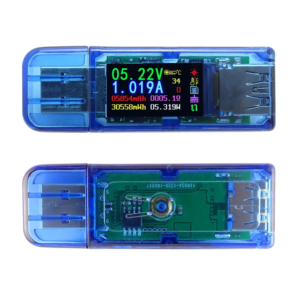 RD AT34 USB 3 0 цветной ЖК-Вольтметр Амперметр измеритель напряжения тока мультиметр