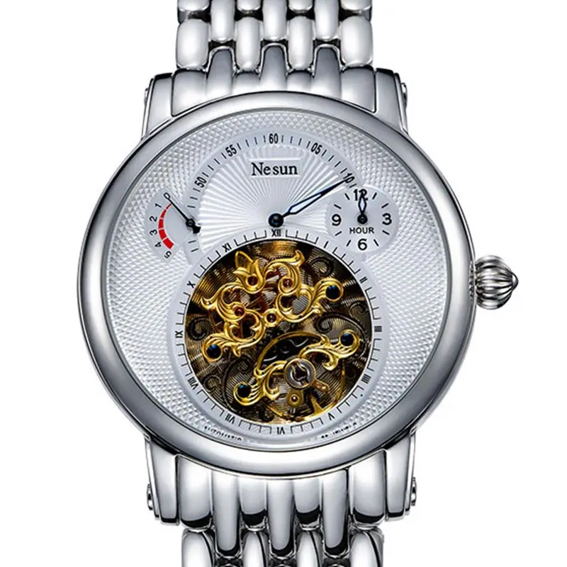 

Switzerland Luxury Brand Nesun Hollow Tourbillon Watch Men Automatic Mechanical Men's Watches Sapphire Waterproof clock