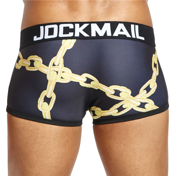 JOCKMAIL, сексуальное мужское нижнее белье, боксеры, игривое, с принтом, для геев, нижнее белье, низкая талия, дышащий, лед, шелк, мультяшный принт, мужские трусы-боксеры - Цвет: 05