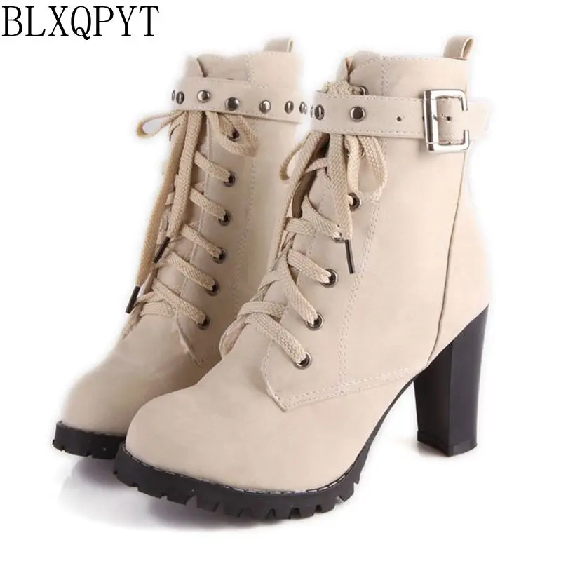 Женские ботильоны на шнуровке высоком каблуке размеры 34 43|autumn shoes|boots women sexyankle boots