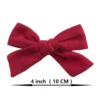 BEILARRY 2 PCS 4-inch Cotton Fabric Bow clips Baby Girls hand knot hair bow clips Barrettes Hairgrips Headwear Hair Accessories ► Photo 2/6