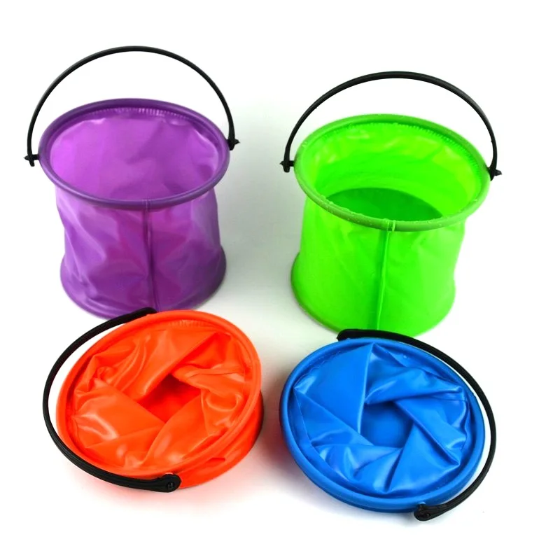 

Camping Bucket Outdoor Toys Folding Buckets Washing Basin Portable Water Pot Small Bucket Plastic Folding Toy Sand