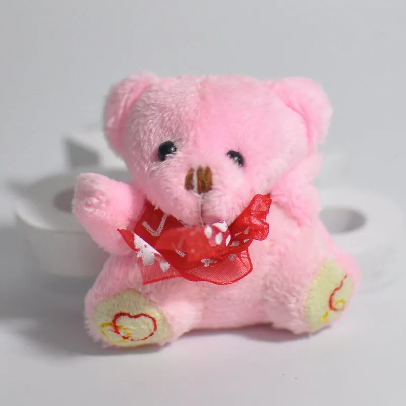 6CM silk scarf plush teddy bear 11