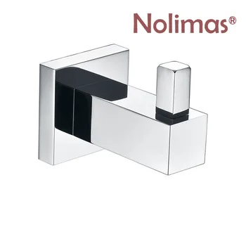 

SUS 304 Stainless Steel Solid Robe Hook Square Bottom Bright Polished Towel Hook Wall Mount Square Towel Robe Coat Door Hanger