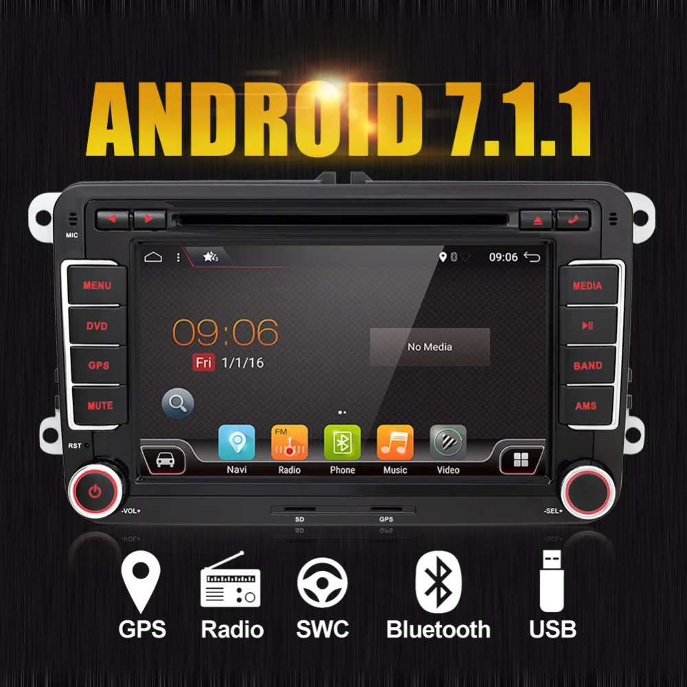 Авторадио двойной 2Din Android 7 1 автомобильный радиостерео dvd плеер радио GPS Sat Nav NAVI WIFI