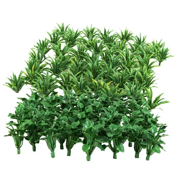 

MagiDeal 100x Green Heart&Sword Shaped Leaves Grass Model Toy HO OO Scale Layout for Train Railway Roadway Diorama Accessory