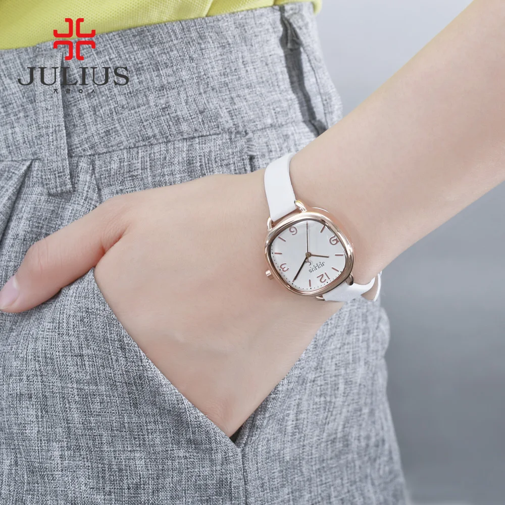Наручные часы JULIUS с браслетом Love женские модные наручные кожаным ремешком Montres