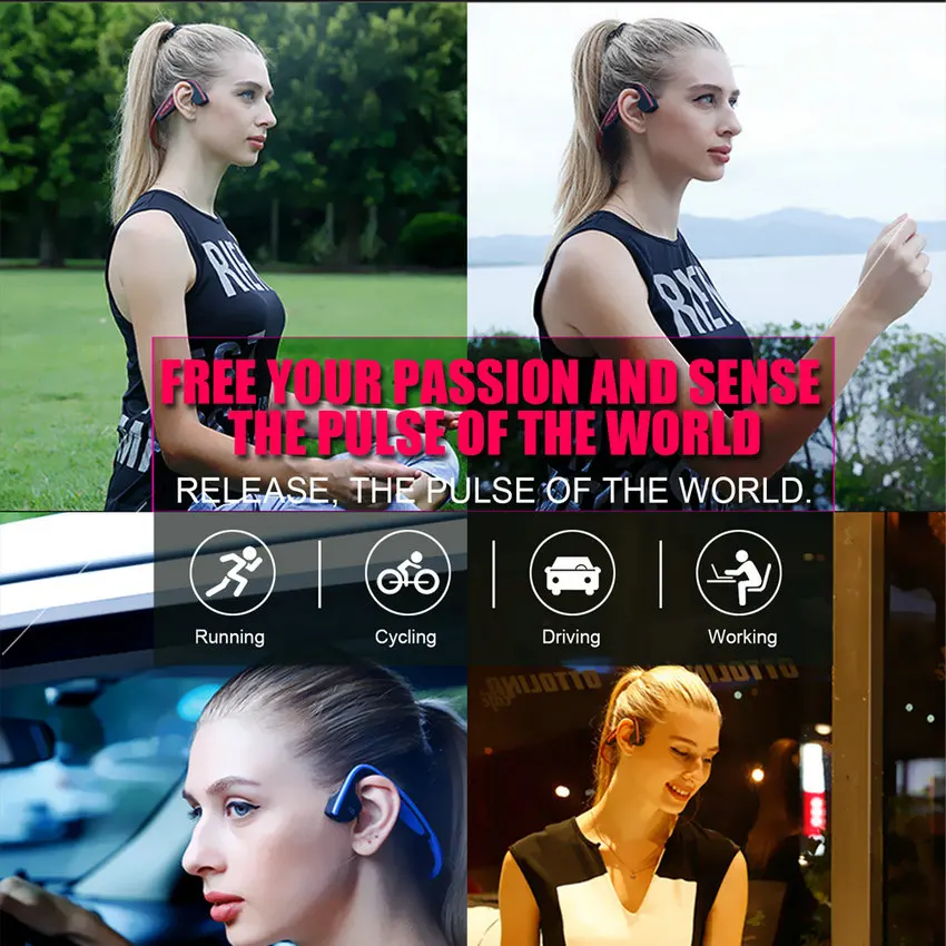 Спортивные беспроводные Bluetooth наушники с открытым ухом и костной проводимостью